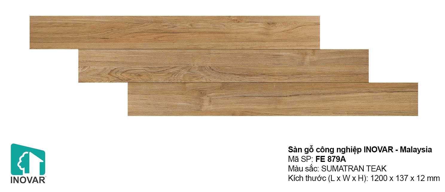 Sàn gỗ Inovar FE879 dày 12mm khe U bản nhỏ