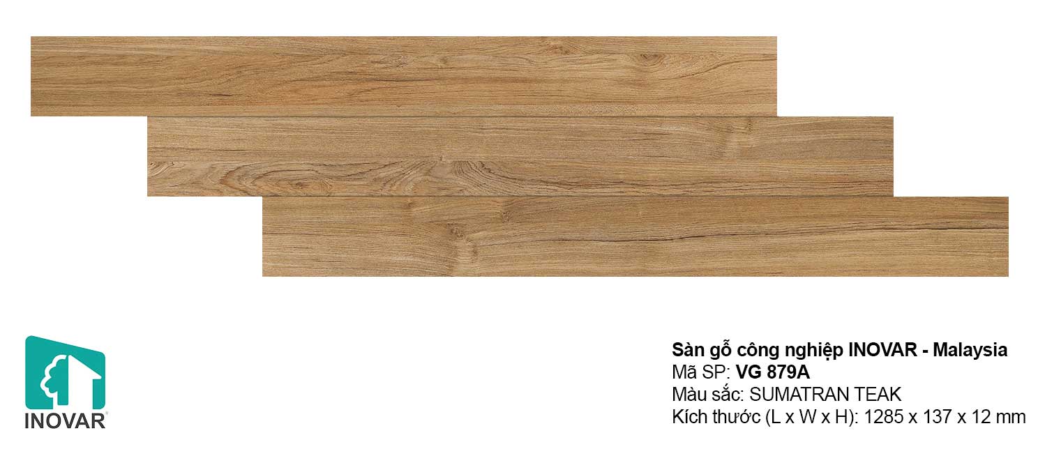 Sàn gỗ Inovar VG879 dày 12mm khe V bản nhỏ