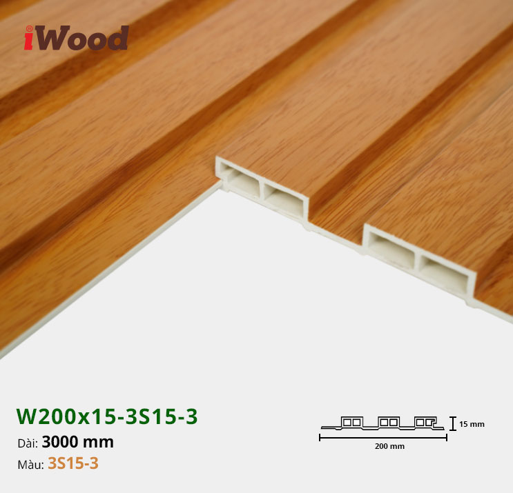 Tấm ốp tường trần 3 sóng iWood 3S15-3